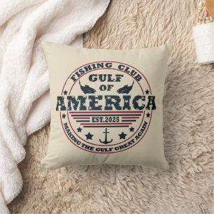 Coussin Club de pêche patriotique américain du golfe d'Amé