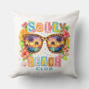 Coussin Club de plage salée Lunettes de soleil Coucher de
