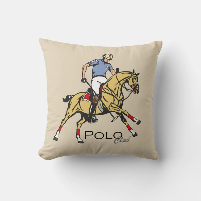 Coussin club de polo équestre (Recto)