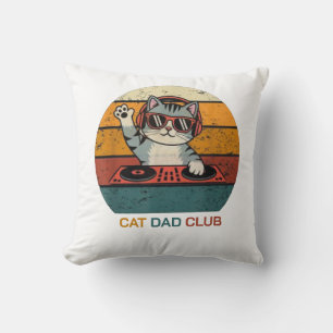 Coussin CLUB DES PAPAS CHATS / Drôle Rétro