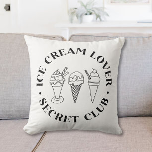 Coussin Club Secret des Amoureux de Crème Glacée pour Enfa