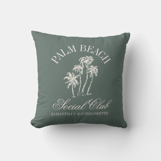 Coussin Club Social de Fête de Bachelorette Retro Luxe (Recto)