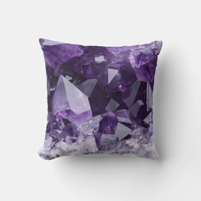 Coussin Cluster de cristal de guérison d'améthyste (Recto)