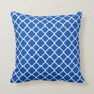 Coussin Cobalt Blue Quatrefoil