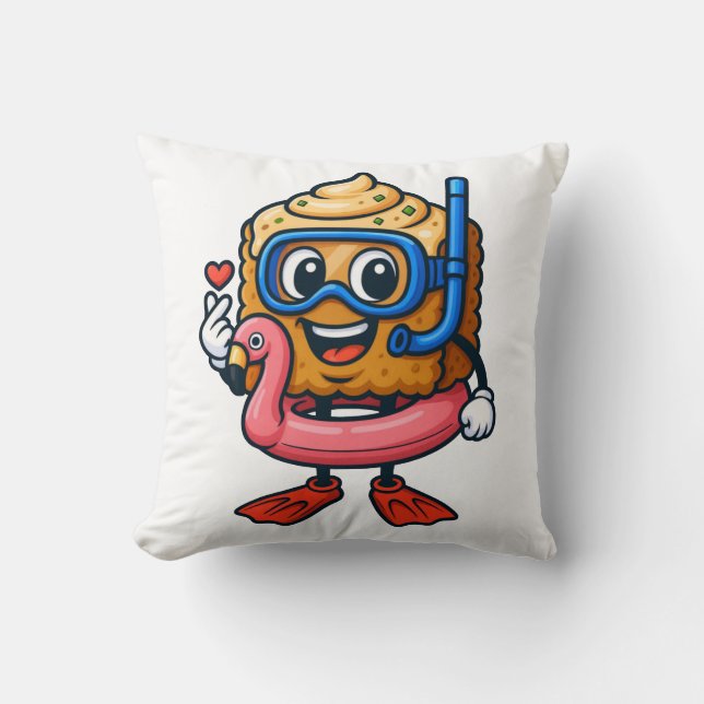 Coussin CobyBiscuit – Édition Flamingo Snorkel (Recto)
