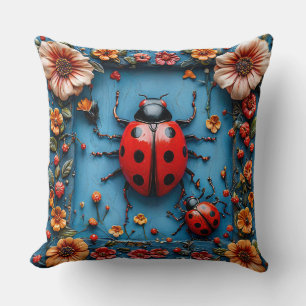 Coussin Coccinelle 3d colorée