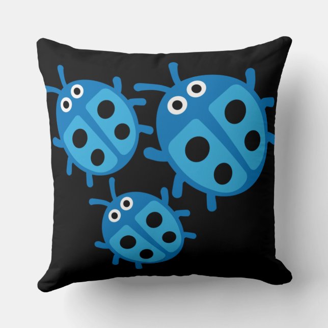 Coussin Coccinelle Famille de jolis enfants  (Verso)