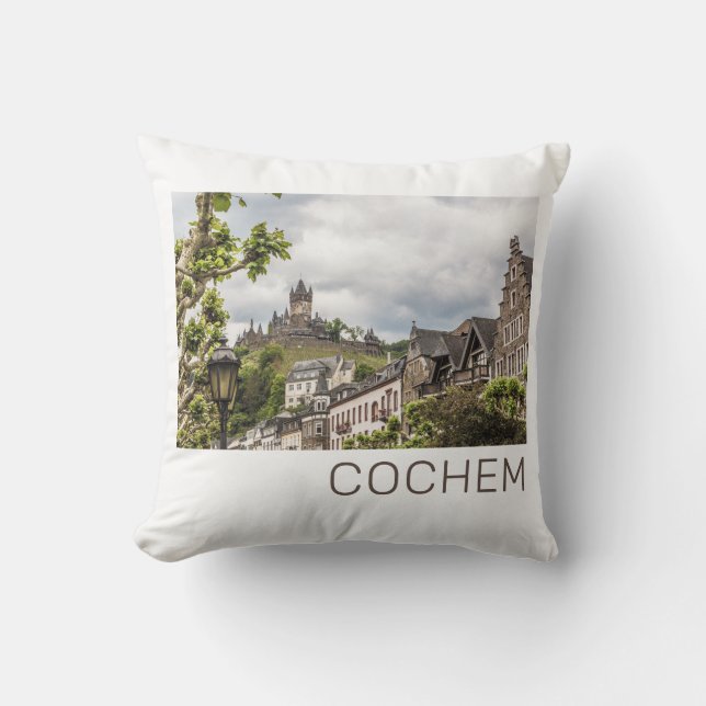 Coussin Cochem Moselle Panorama Allemagne Souvenir (Recto)