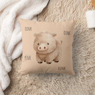 Coussin Cochon Brun Mignon Groin