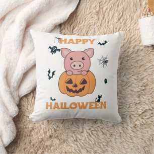 Coussin Cochon En Citrouille Cochons Doux Joyeux Halloween