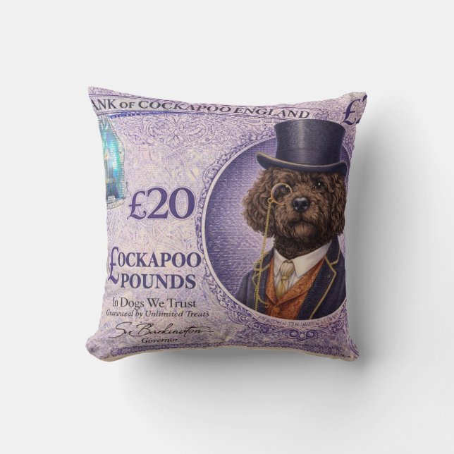 Coussin Cockapoo Pillow | Funny Dog Lover Cushion Gift (Recto)
