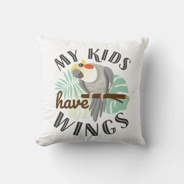 Coussin Cockatiel Maman Papa Animal de compagnie Oiseaux M (Recto)