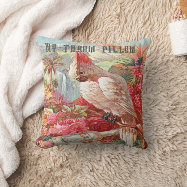 Coussin Cockatoo tropical vintage (Couverture)