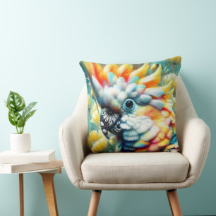 Coussin Cockatoo Whimsal Oiseau Pépites jaunes Floral
