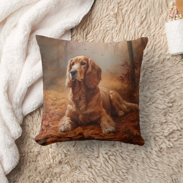 Coussin Cocker Spaniel à l'automne Feuilles automne Inspir (Couverture)