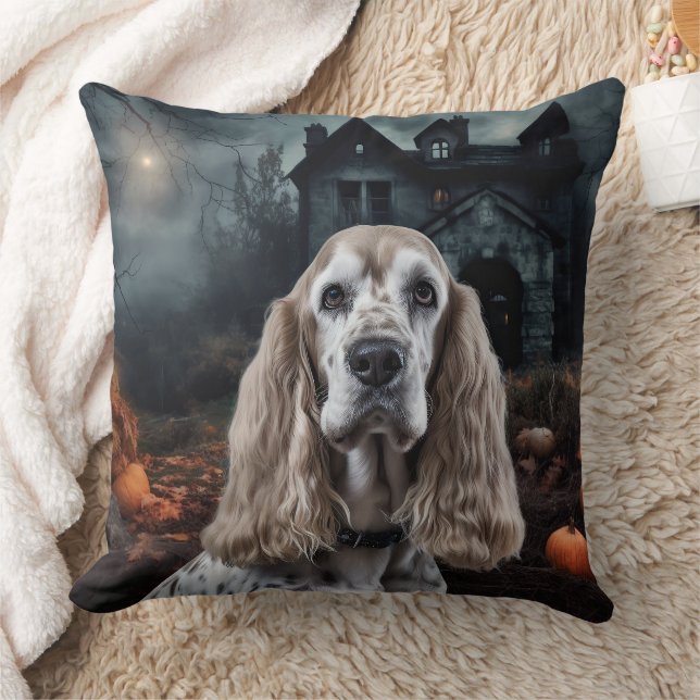Coussin Cocker Spaniel Halloween Épouvantable (Couverture)