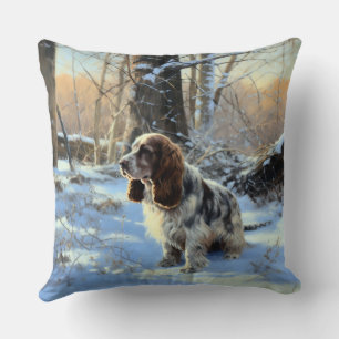 Coussin Cocker Spaniel Laisser Neige Noël