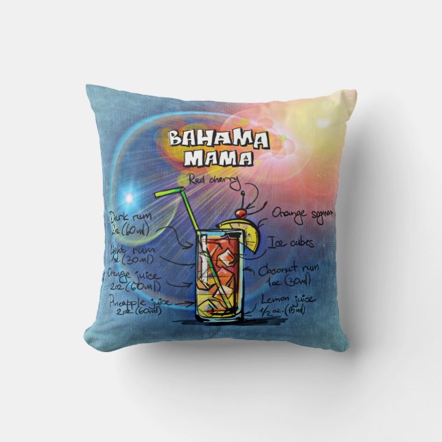 Coussin Cocktail Bahama Mama (#8 sur 12 jeux de recettes d (Recto)