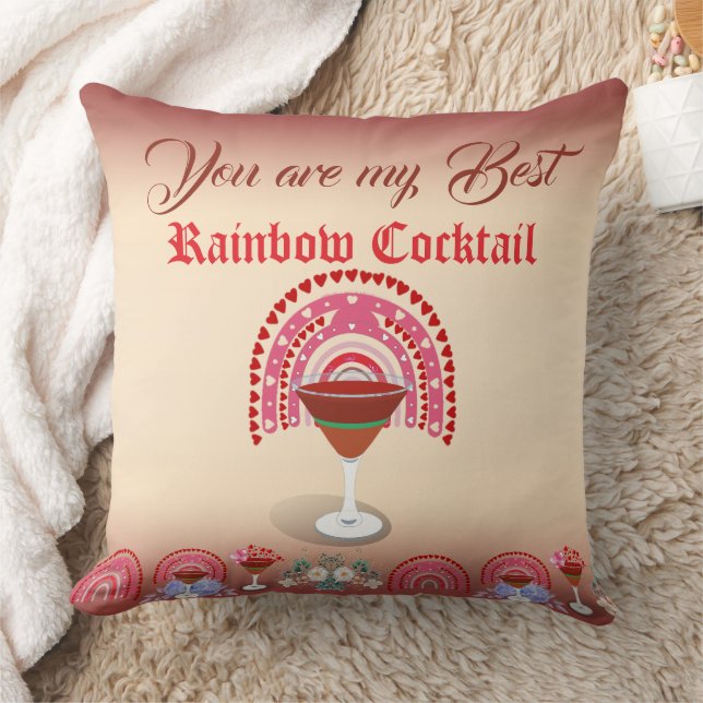 Coussin Cocktail romantique Rainbow Paradise Valentine Hea (Couverture)