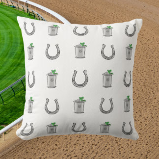 Coussin Cocktails Mint Julep et fers à cheval Fête du Derb