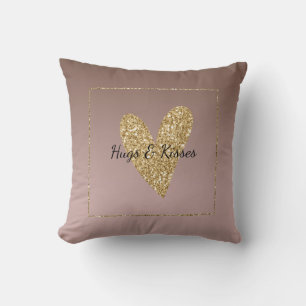 Coussin Cocoa Crème Brown Ombre Gold Parties scintillant C
