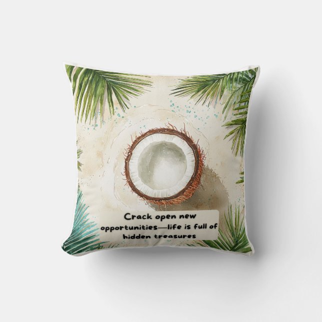 Coussin Cocotier amusant et motivant (Recto)