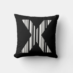 Coussin CODE À BARRES DE LA LETTRE X Première initiale Mod