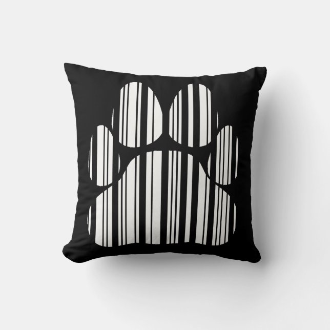 Coussin CODE BARRE PATTE DE CHAT Motif d'impression de cod (Recto)