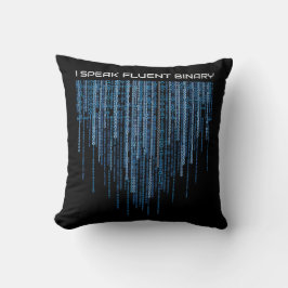 Coussin Code binaire bleu