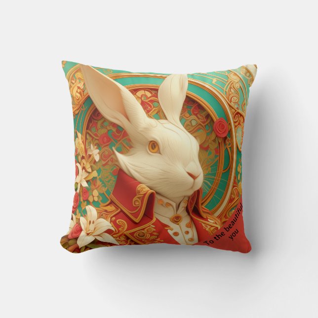 Coussin Code de la robe royale du lapin (Recto)