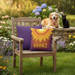 Coussin Code zip personnalisé Tournesol décoratif