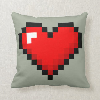 Coussin coeur à 8 bits : Rétro carreau classique de Gamer