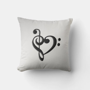 Coussin Coeur Clé de musique