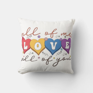 Coussin Cœur Coloré Citation d'Amour