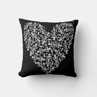 Coussin Coeur d'amour 2012 Icône Noir et blanc