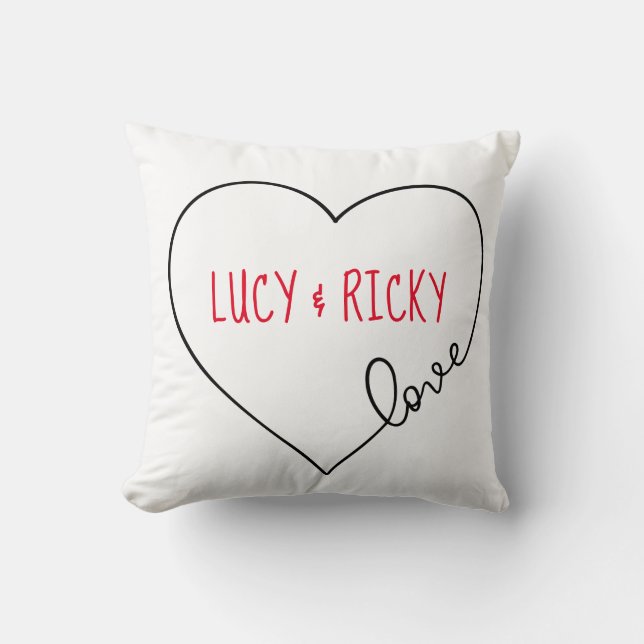 Coussin Coeur d'amour personnalisé (Recto)