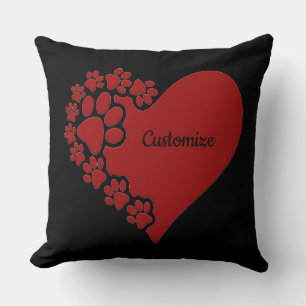 Coussin Coeur d'amour personnalisé pour animal de compagni