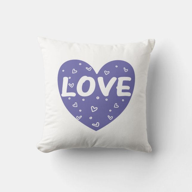 Coussin Coeur d'amour pourpre (Recto)
