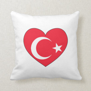 Coussin Coeur de drapeau de la Turquie