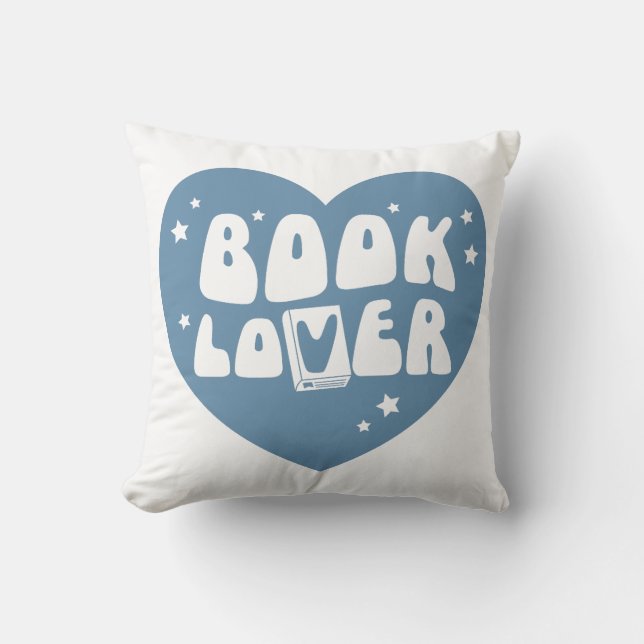 Coussin Coeur de l'amoureux du livre (Recto)
