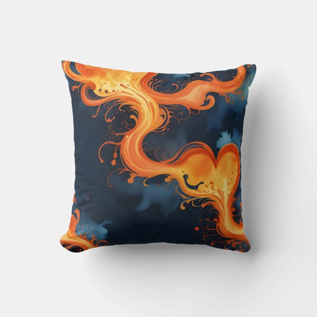 Coussin Coeur des Flammes Feu & Ciels (Recto)
