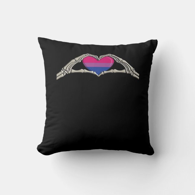 Coussin Coeur des mains osseuses Goth bisexuel (Recto)