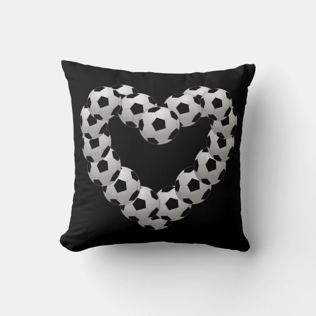 Coussin Coeur d'euro football de ballon de football sur le (Recto)