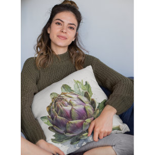 Coussin Coeur du jardin : Artichoke en aquarelle