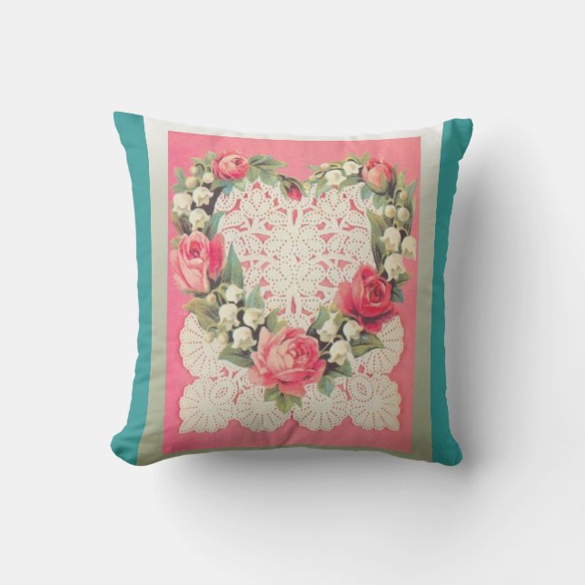 Coussin Coeur et muguet de dentelle (Recto)