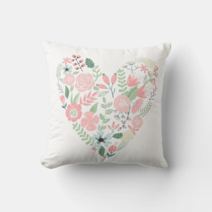 Coussin Coeur floral