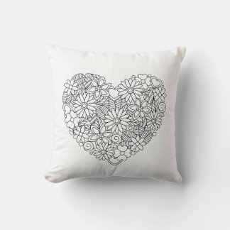 Coussin Coeur floral