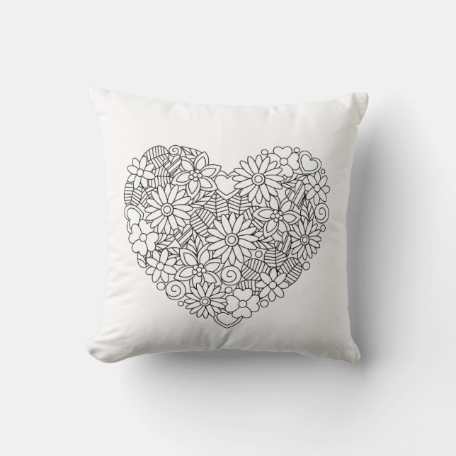 Coussin Coeur floral (Recto)