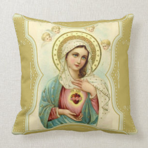 Coussin Coeur impeccable vintage de Mary w/cherubs