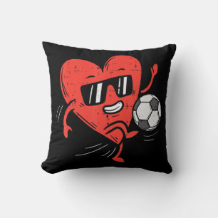 Coussin Coeur Jouer Soccer Valentines Jour Football Filles